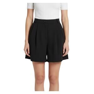 Topshop Black Pleated Front Shorts Women Size 14 NWT